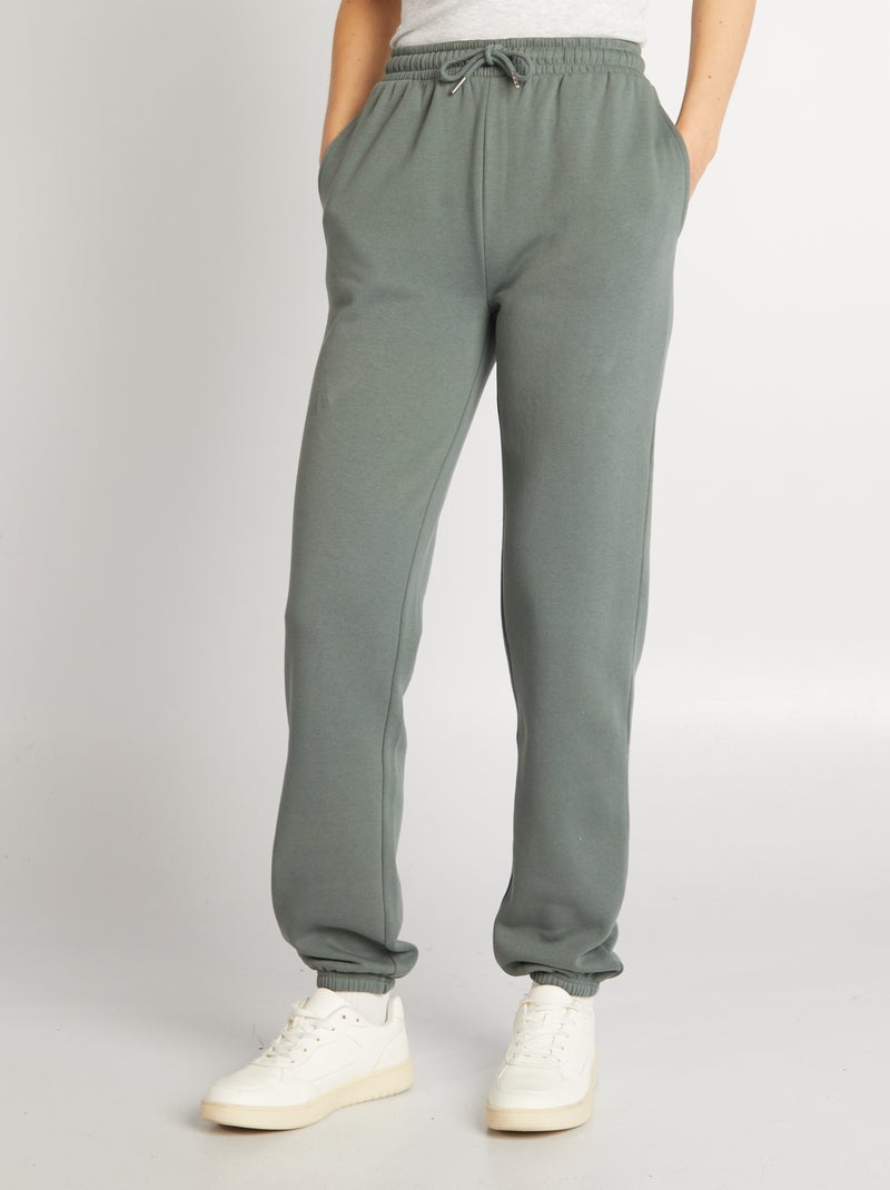Basic joggingbroek met opgeruwde binnenzijde GROEN - Kiabi