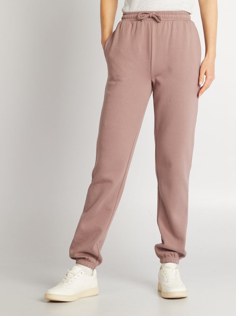 Basic joggingbroek met opgeruwde binnenzijde PAARS - Kiabi