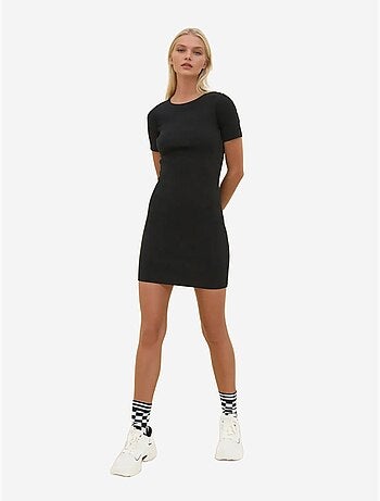 Basic korte mouw bodycon mini-jurk hiccup
