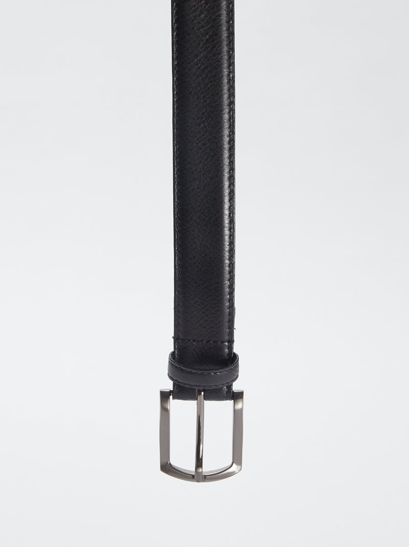 Basic leren riem met metalen gesp ZWART - Kiabi