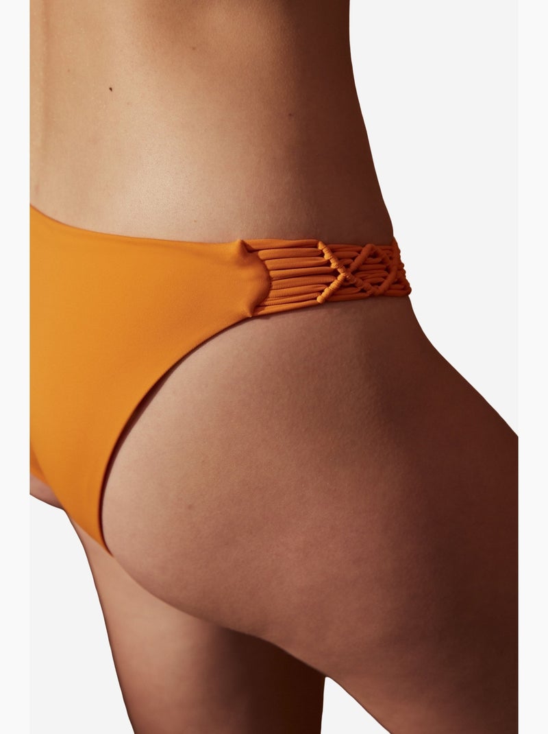 Basic macrame bikinibroekje penti Oranje - Kiabi