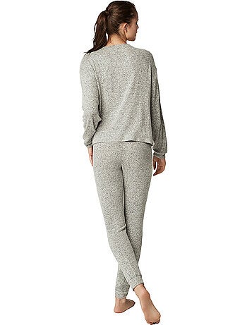 Basic ontspannende pyjama broek top lange mouwen p82
