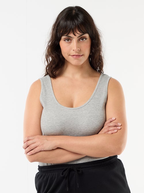 Basic ribgebreide top - Kiabi