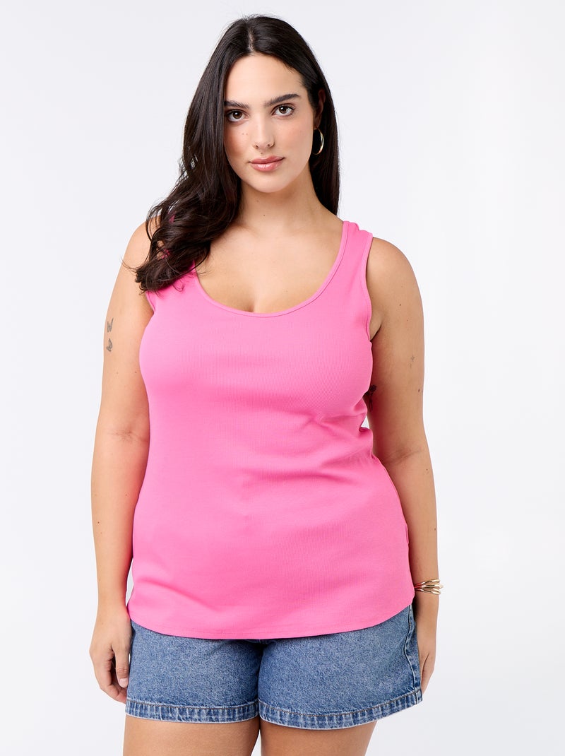 Basic ribgebreide top Rose - Kiabi