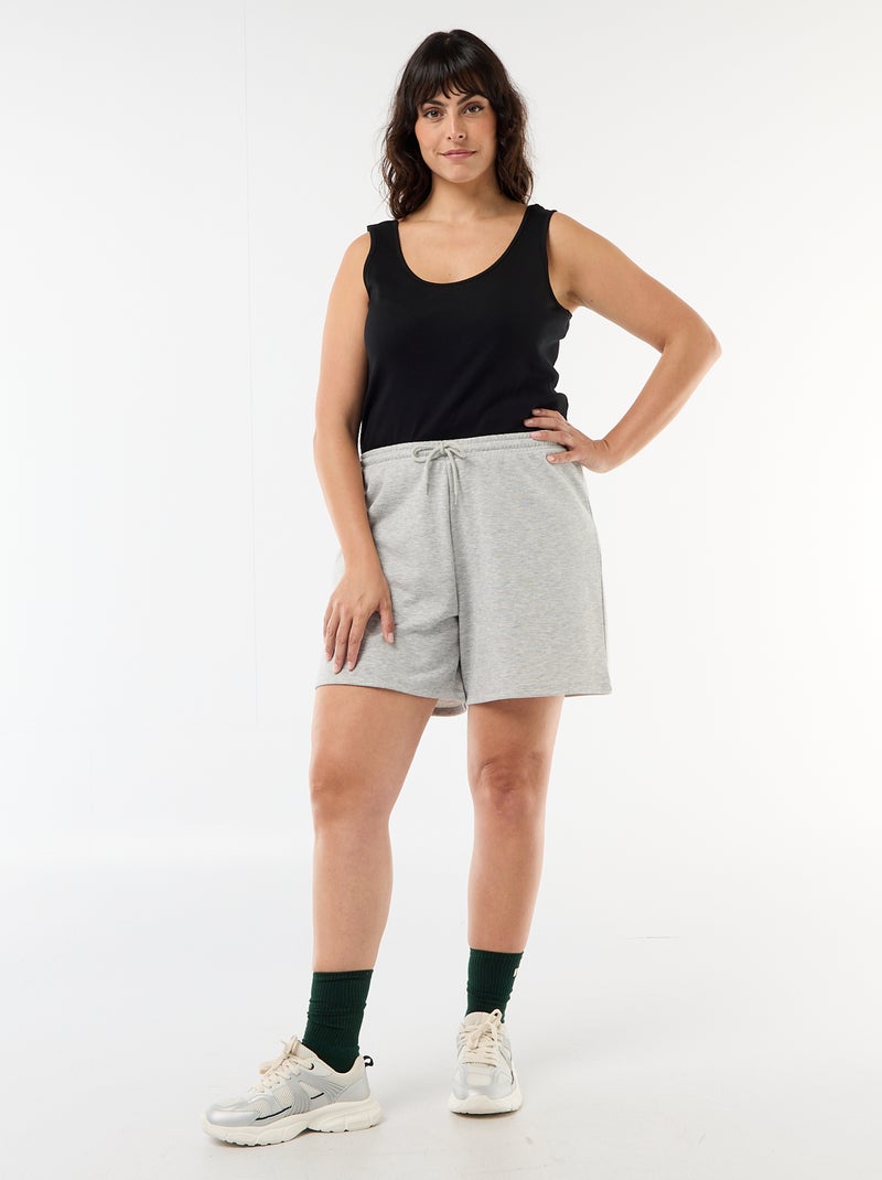 Basic ribgebreide top Zwart - Kiabi