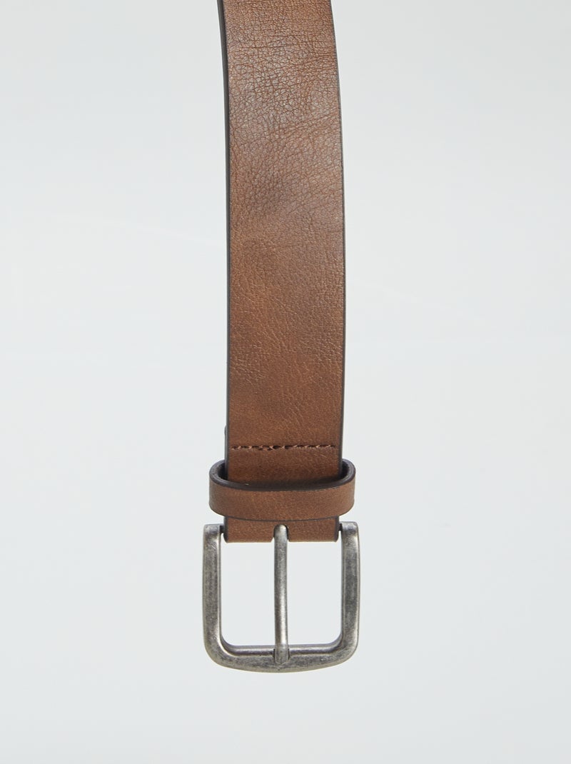 Basic riem met metalen gesp BRUIN - Kiabi
