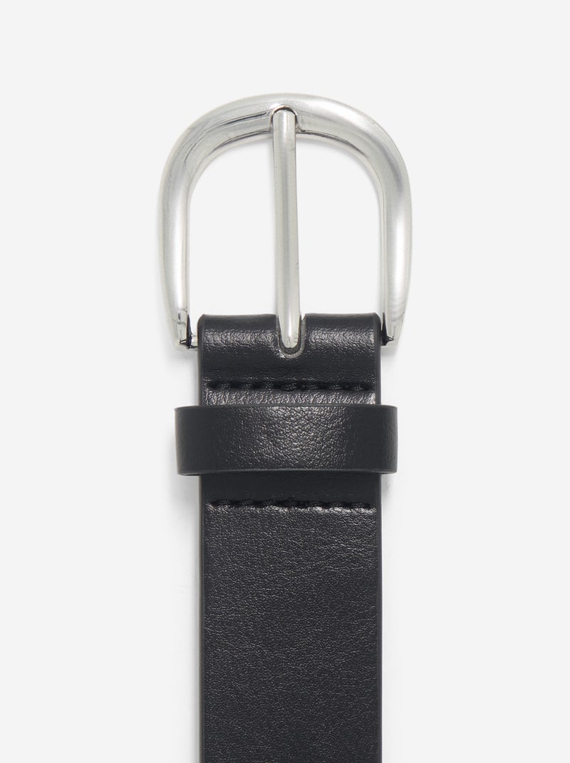 Basic riem van kunstleer zwart - Kiabi