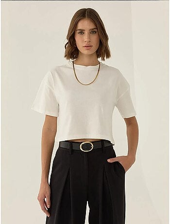 Basic ronde hals crop t-shirt hiccup