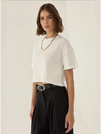 Basic ronde hals crop t-shirt hiccup