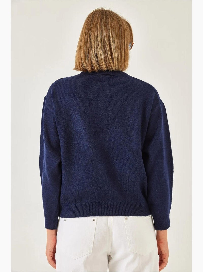 Basic ronde hals trui lucci Marineblauw - Kiabi