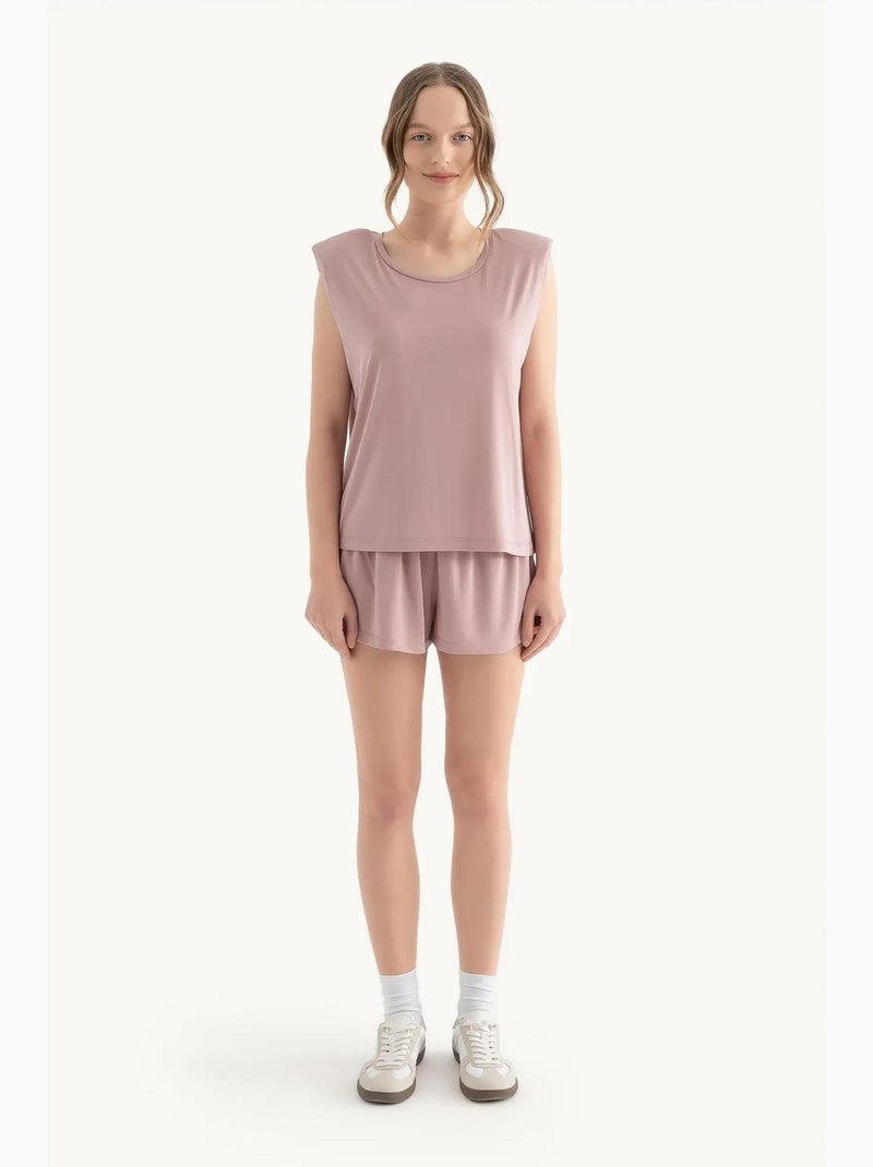 Basic shorts met trekkoord en gemiddelde taille hiccup Roze - Kiabi
