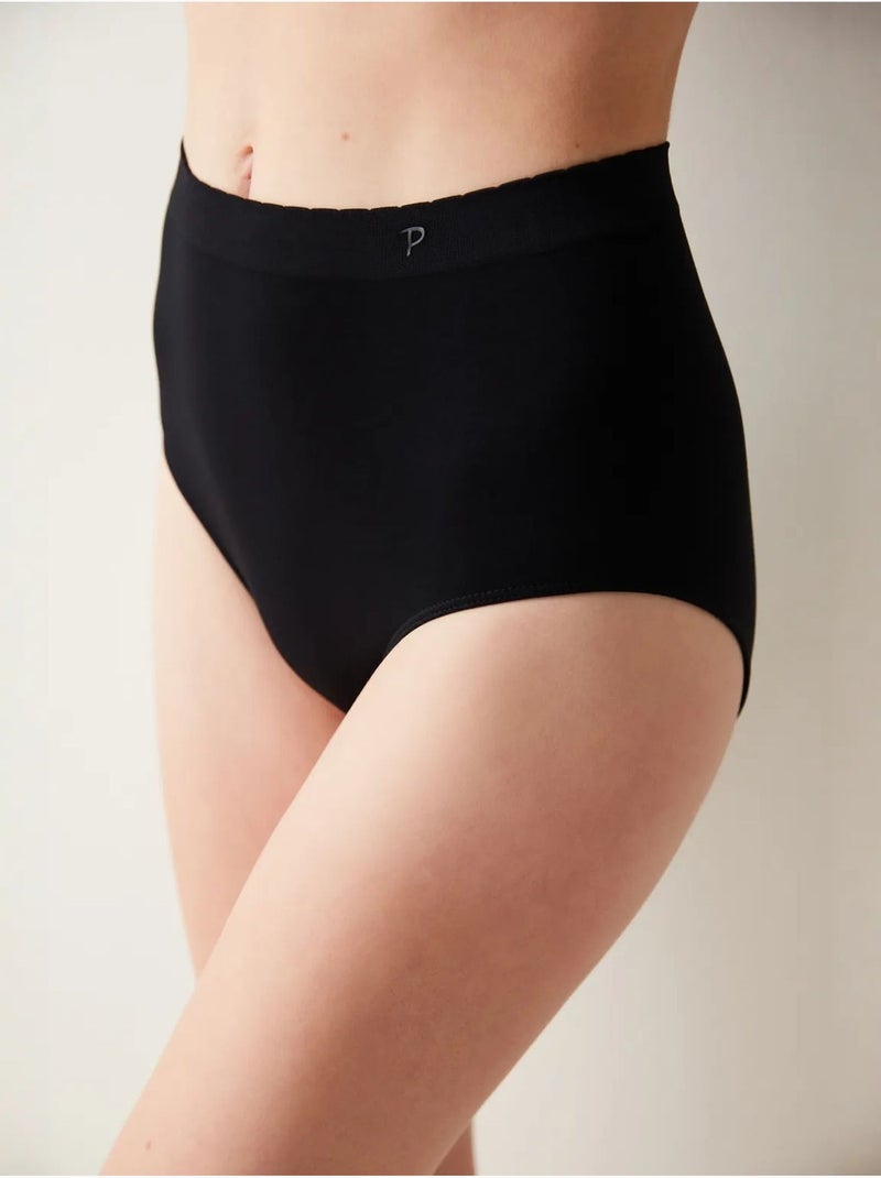 Basic slip met hoge taille penti Zwart - Kiabi