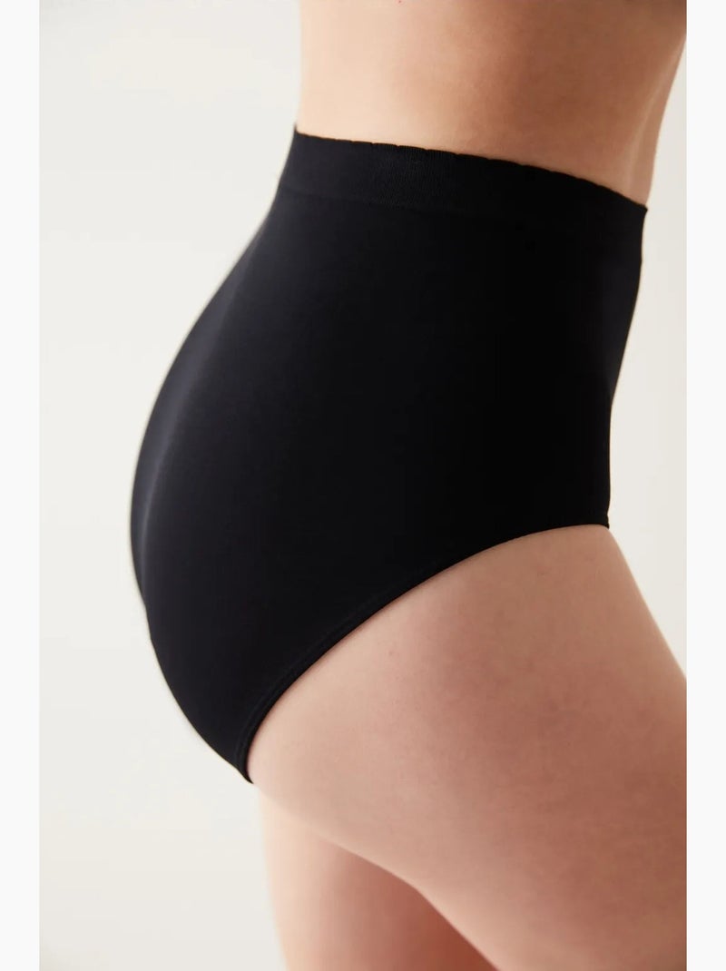 Basic slip met hoge taille penti Zwart - Kiabi