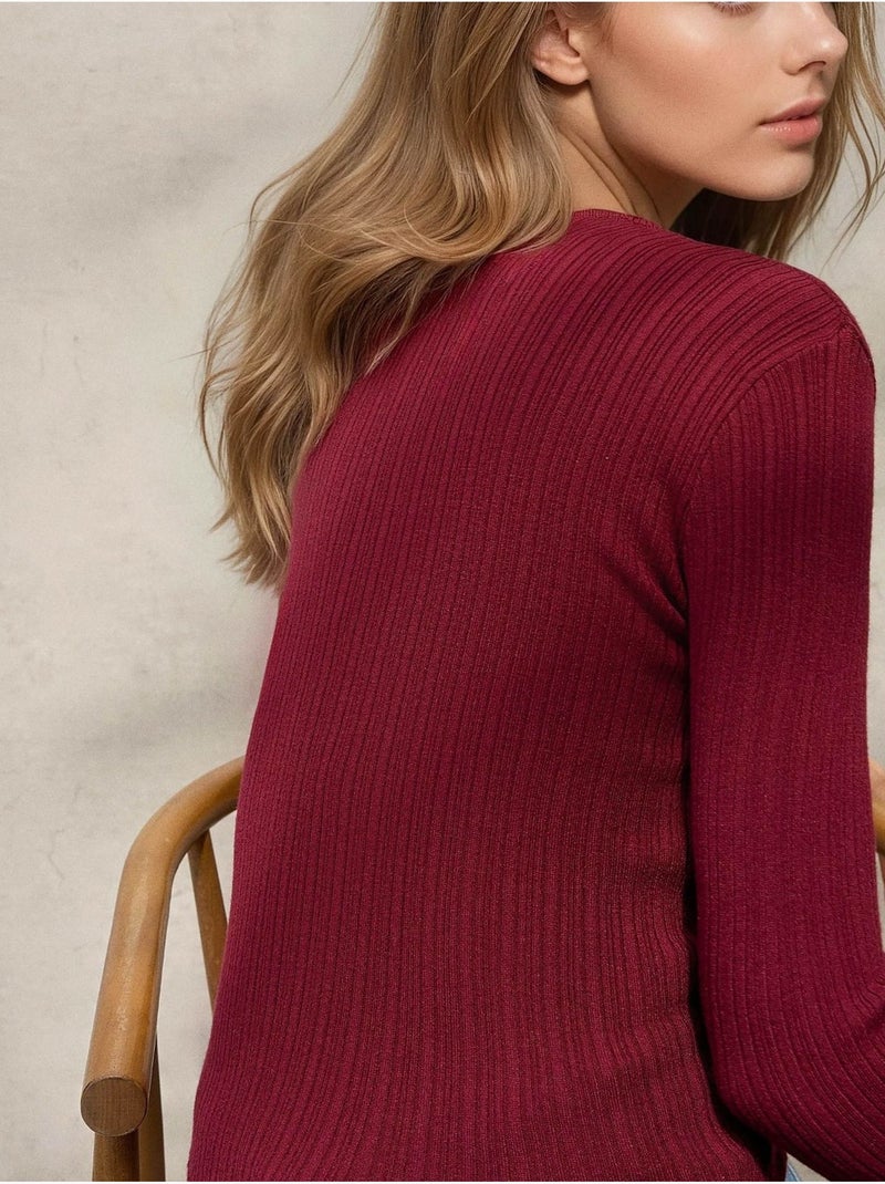 Basic sweater hiccup Bordeauxrood - Kiabi