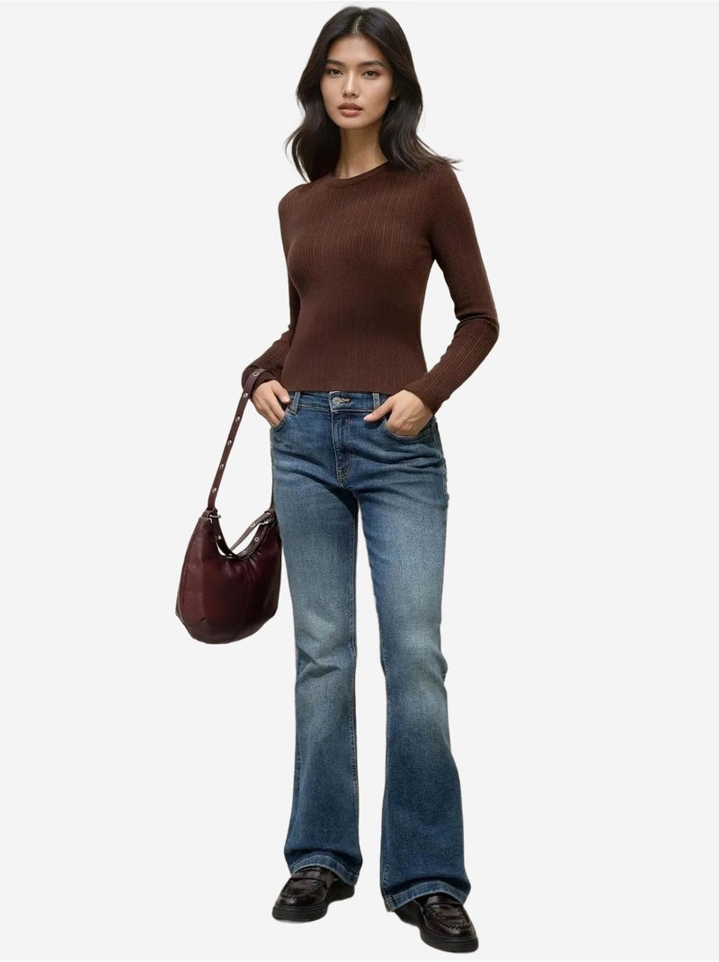 Basic sweater hiccup Donkerbruin - Kiabi