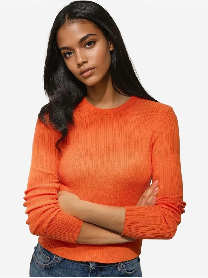 Basic sweater hiccup Mandarijnoranje - Kiabi