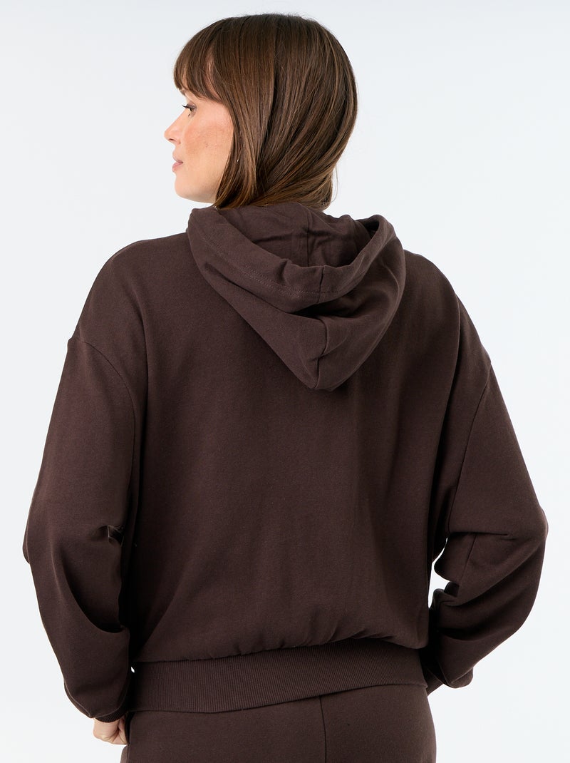 Basic sweater van lichte French Terry Bruin - Kiabi