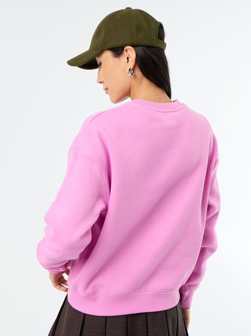 Basic sweater van molleton Rose - Kiabi