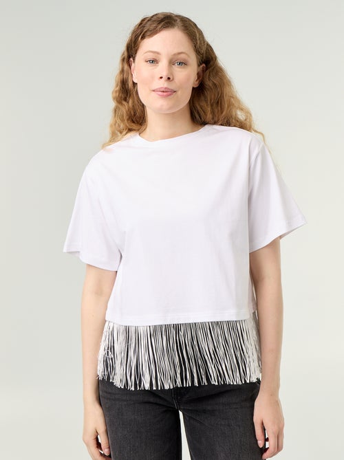 Basic T-shirt met franjes - Kiabi