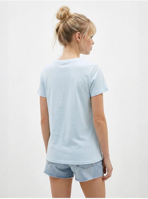 Basic t-shirt met geborduurde u-kraag lucci - Kiabi