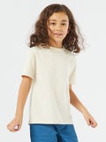 Basic T-shirt met korte mouw en ronde hals BIEGE - Kiabi