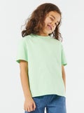 Basic T-shirt met korte mouw en ronde hals groen - Kiabi