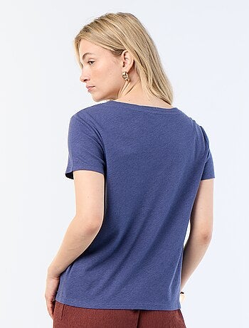Basic T-shirt met korte mouwen en V-hals