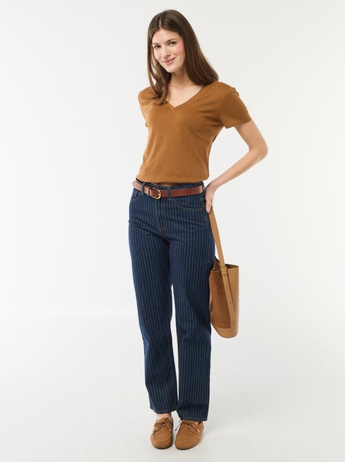 Basic T-shirt met korte mouwen en V-hals - Kiabi