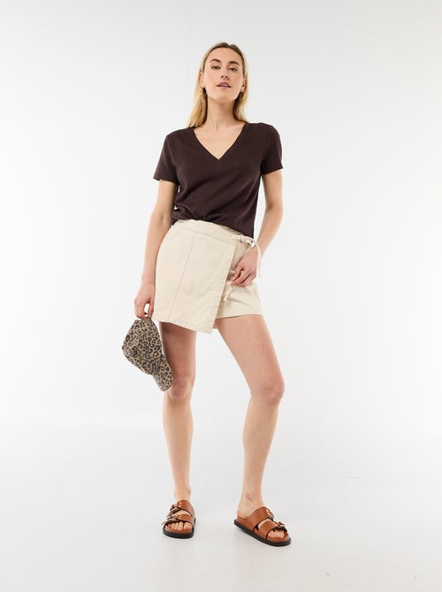 Basic T-shirt met korte mouwen en V-hals - Kiabi