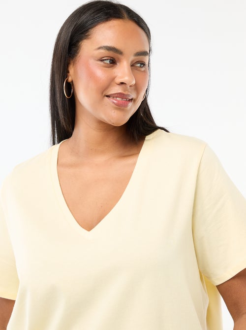 Basic T-shirt met korte mouwen en V-hals - Kiabi