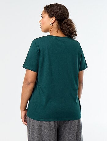 Basic T-shirt met korte mouwen en V-hals