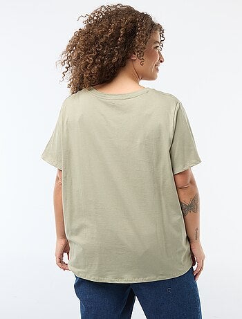 Basic T-shirt met korte mouwen en V-hals