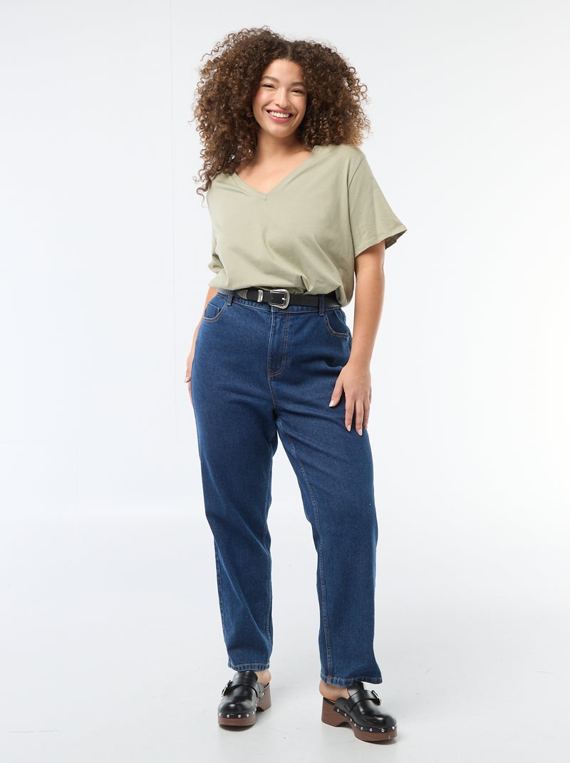 Basic T-shirt met korte mouwen en V-hals Groen - Kiabi