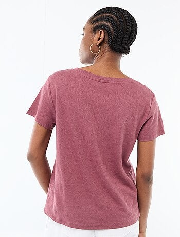 Basic T-shirt met korte mouwen en V-hals