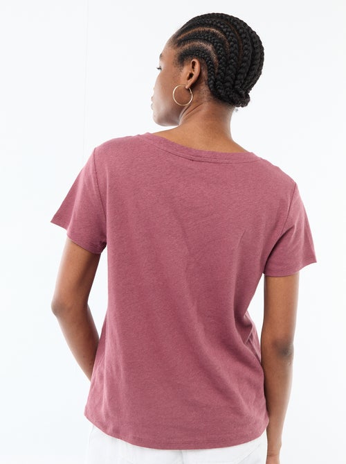 Basic T-shirt met korte mouwen en V-hals - Kiabi