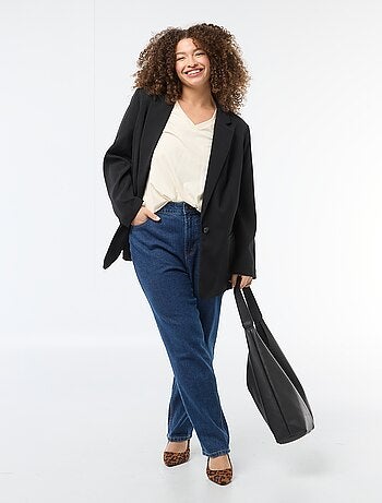 Basic T-shirt met korte mouwen en V-hals