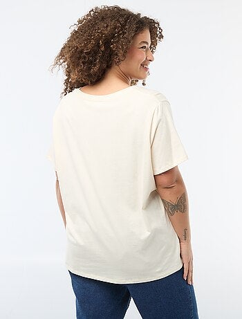 Basic T-shirt met korte mouwen en V-hals