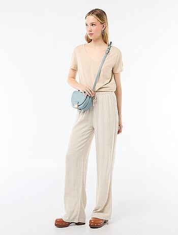 Basic T-shirt met korte mouwen en V-hals