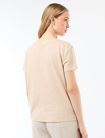 Basic T-shirt met korte mouwen en V-hals