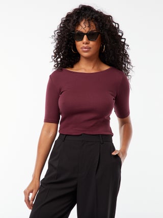 Basic T-shirt met korte mouwen