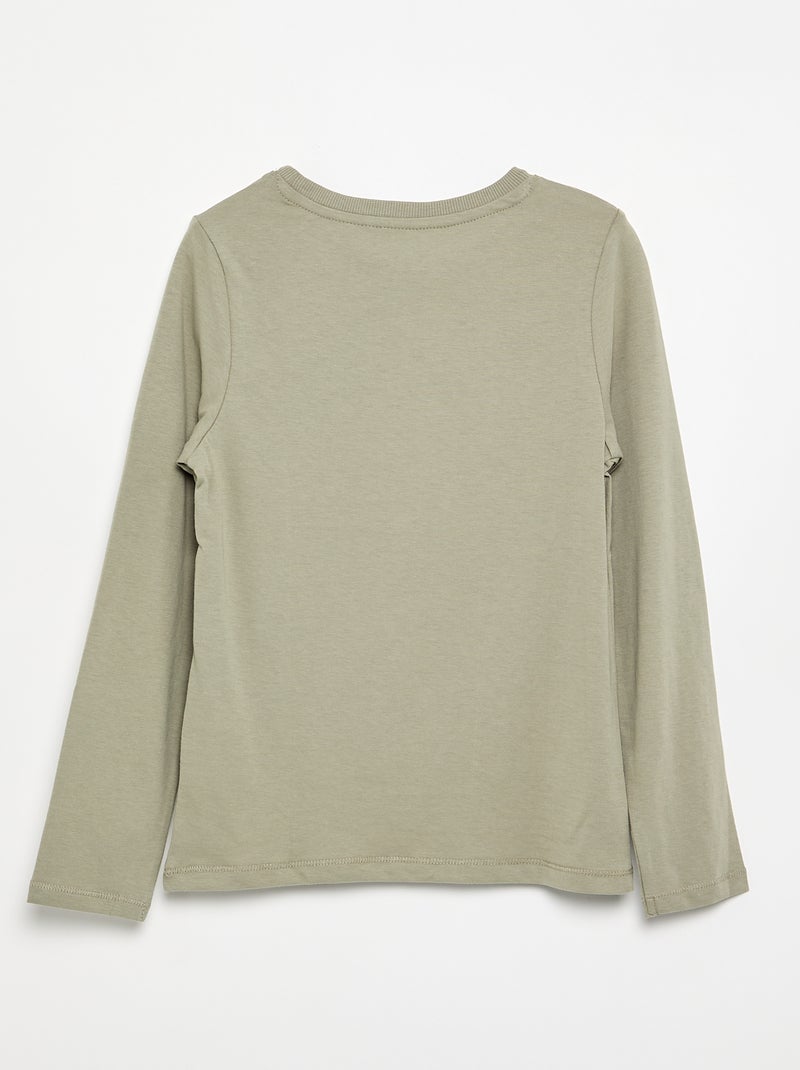 Basic T-shirt met lange mouw Groen - Kiabi