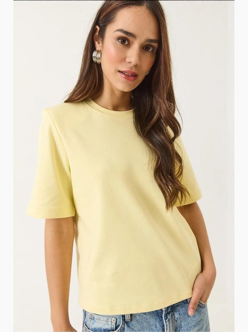 Basic t-shirt met ronde hals en padding van katoen lucci - Kiabi