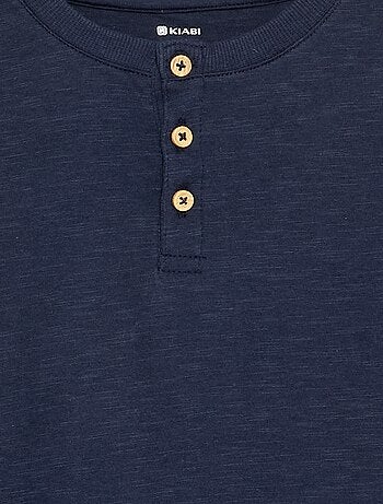 Basic T-shirt met Tunische kraag