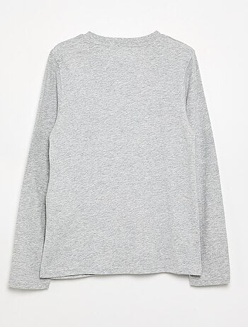 Basic T-shirt met Tunische kraag