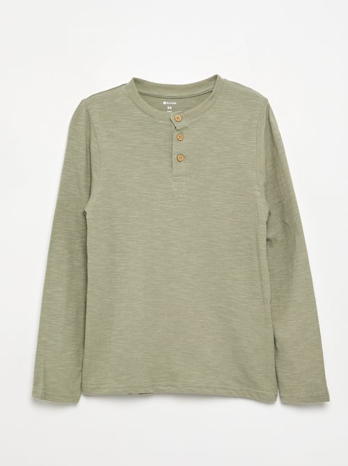 Basic T-shirt met Tunische kraag - Kiabi