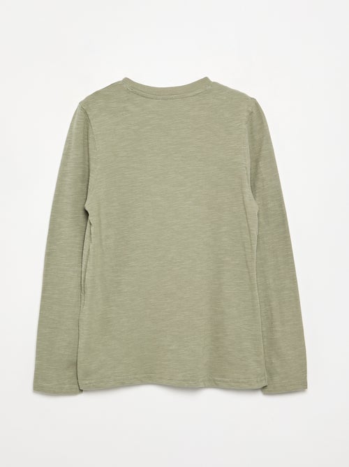 Basic T-shirt met Tunische kraag - Kiabi