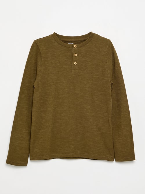Basic T-shirt met Tunische kraag - Kiabi