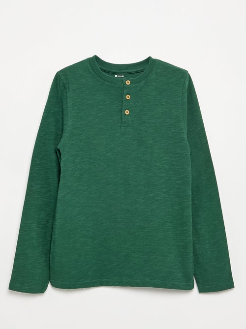 Basic T-shirt met Tunische kraag - Kiabi