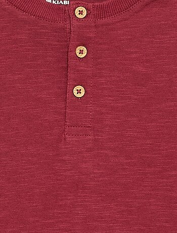 Basic T-shirt met Tunische kraag