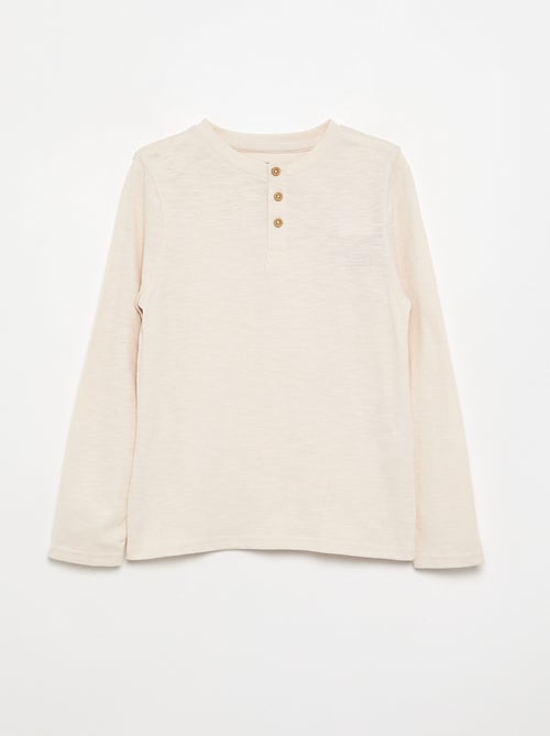 Basic T-shirt met Tunische kraag - Kiabi